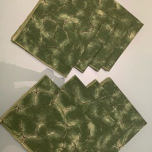 TerriSol a set of 8 cotton napkins contemporary emerald green pattern 16" square